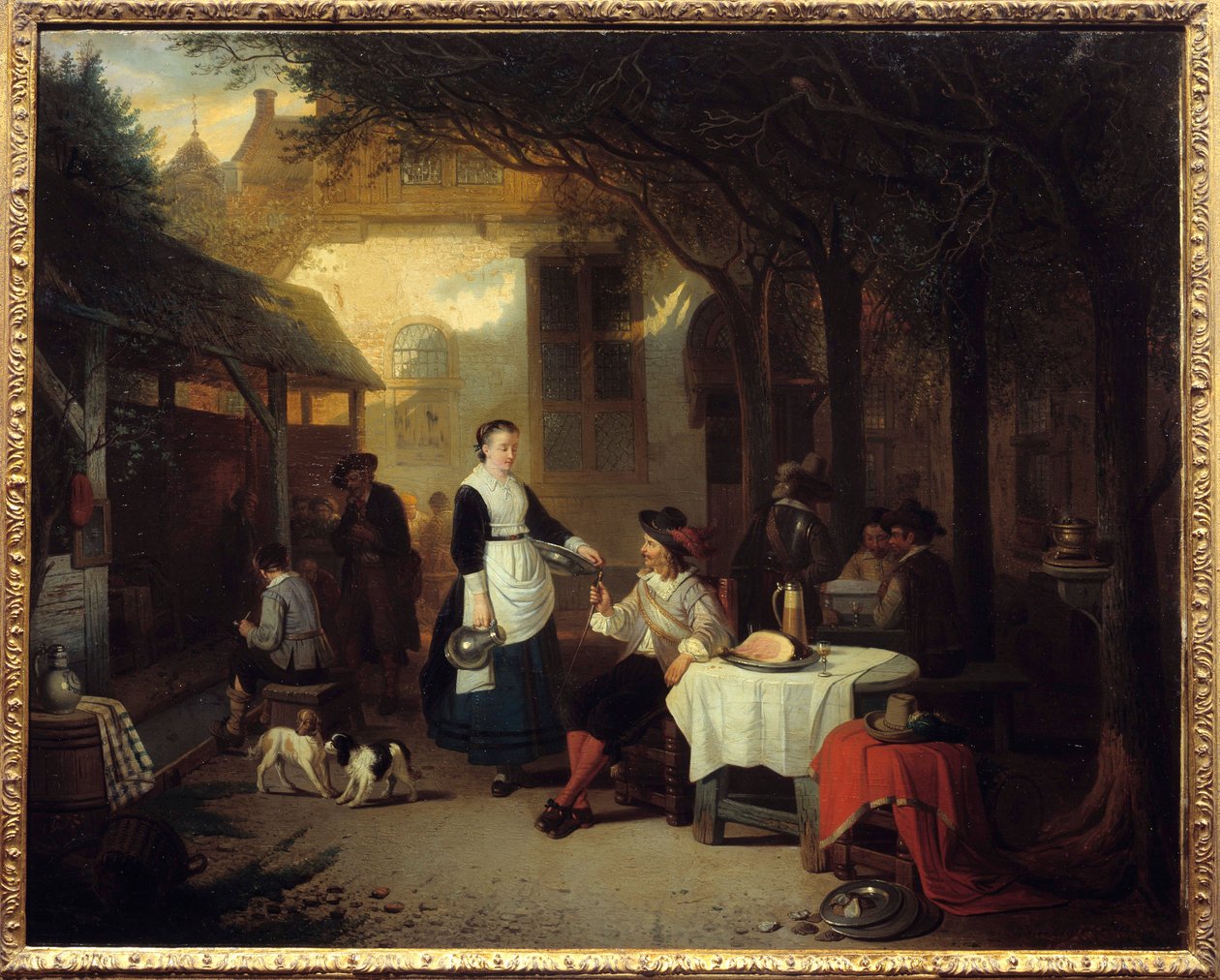 17. yüzyıldan kalma bir handa bir beyefendi Resim Adriaan de Braekeleer (1818-1904) 1868 Güneş. 0,74x0,92 m Paris, Musee d