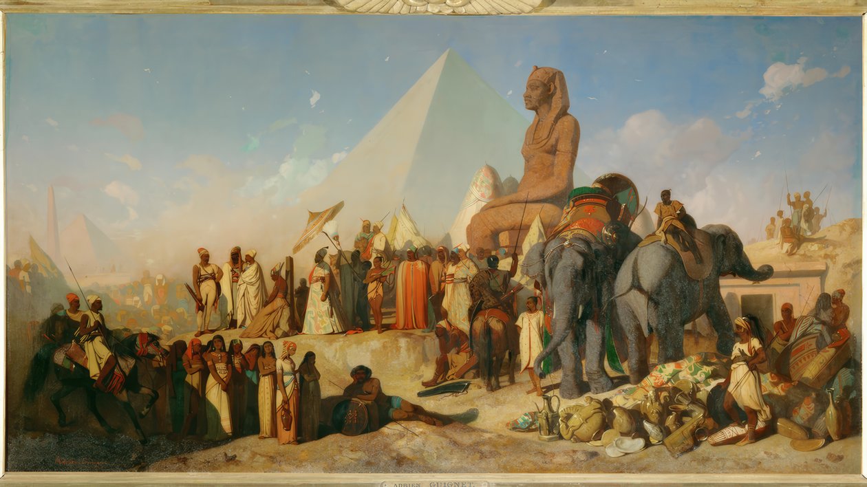Kambises ve Psammetich by Jean Adrien Guignet