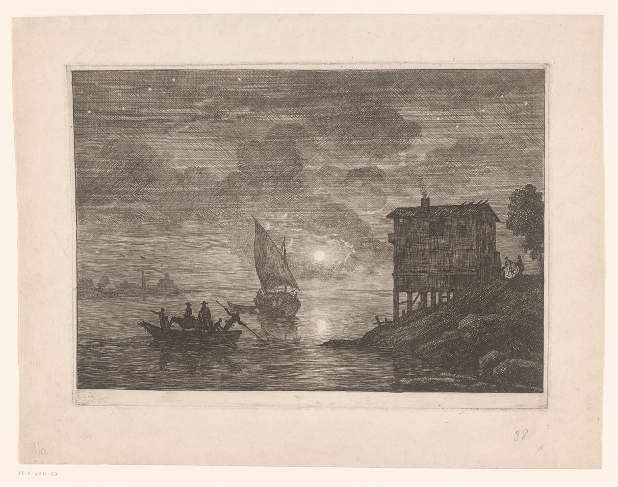 gece feribot le baco by Adrien Manglard (attributed to)
