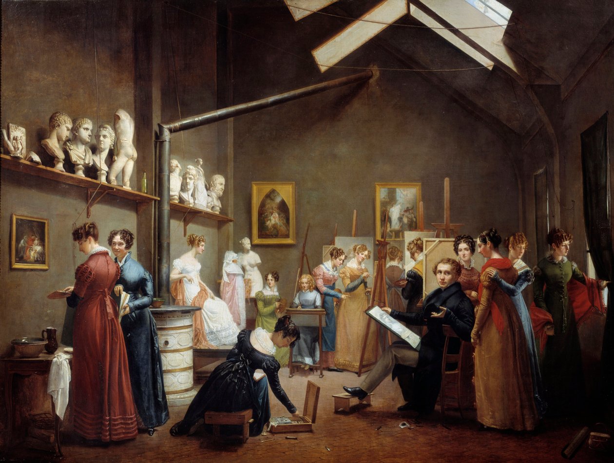 Ressam Abel de Pujol'un stüdyosunun görünümü by Adrienne Marie Grandpierre Deverzy
