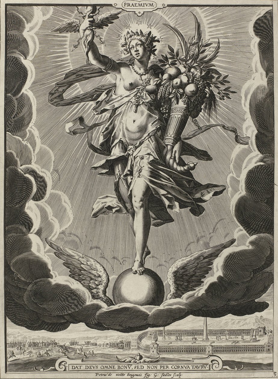 Ödül / Üstünlük Praemivm (nesne üzerindeki başlık) Başarılı bir yaşam için özellikler (dizi adı) by Egidius  Sadeler (II)
