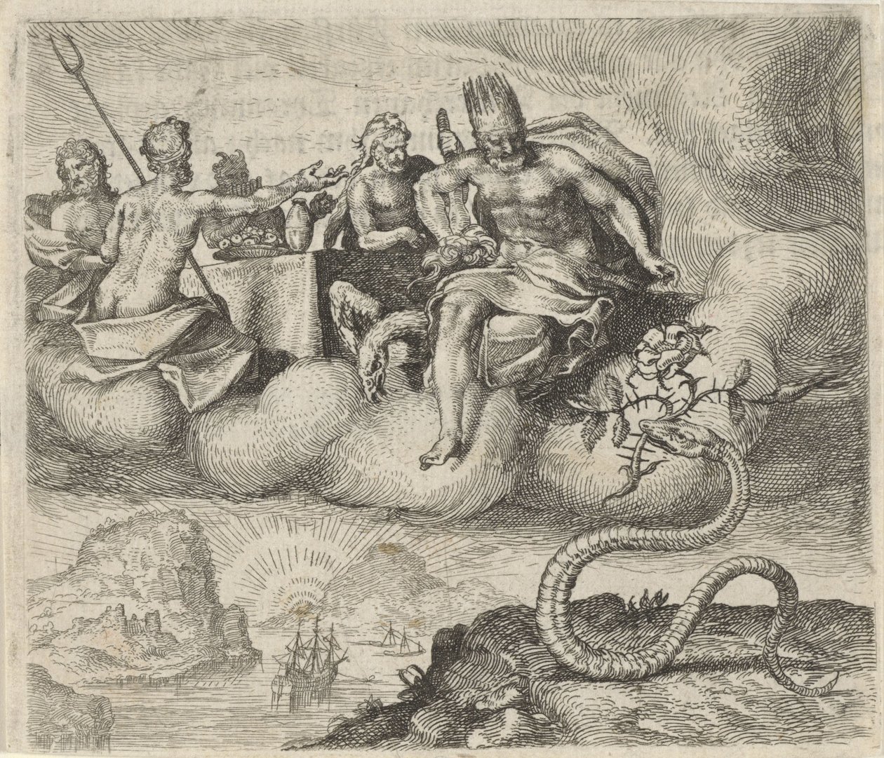 Jüpiter ve Yılan Masalı by Egidius  Sadeler (II)