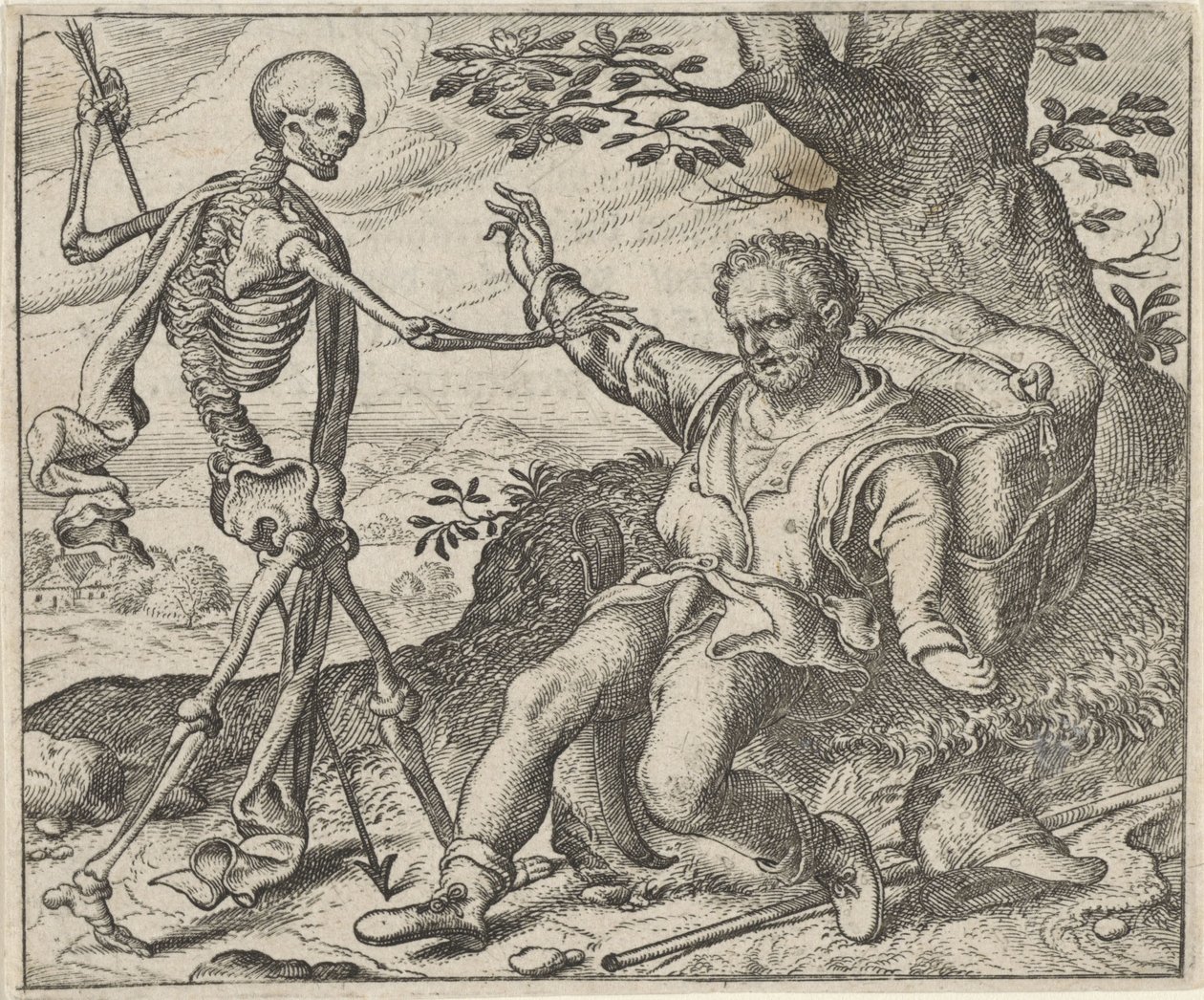 Yaşlı Adam ve Ölüm Masalı by Egidius  Sadeler (II)
