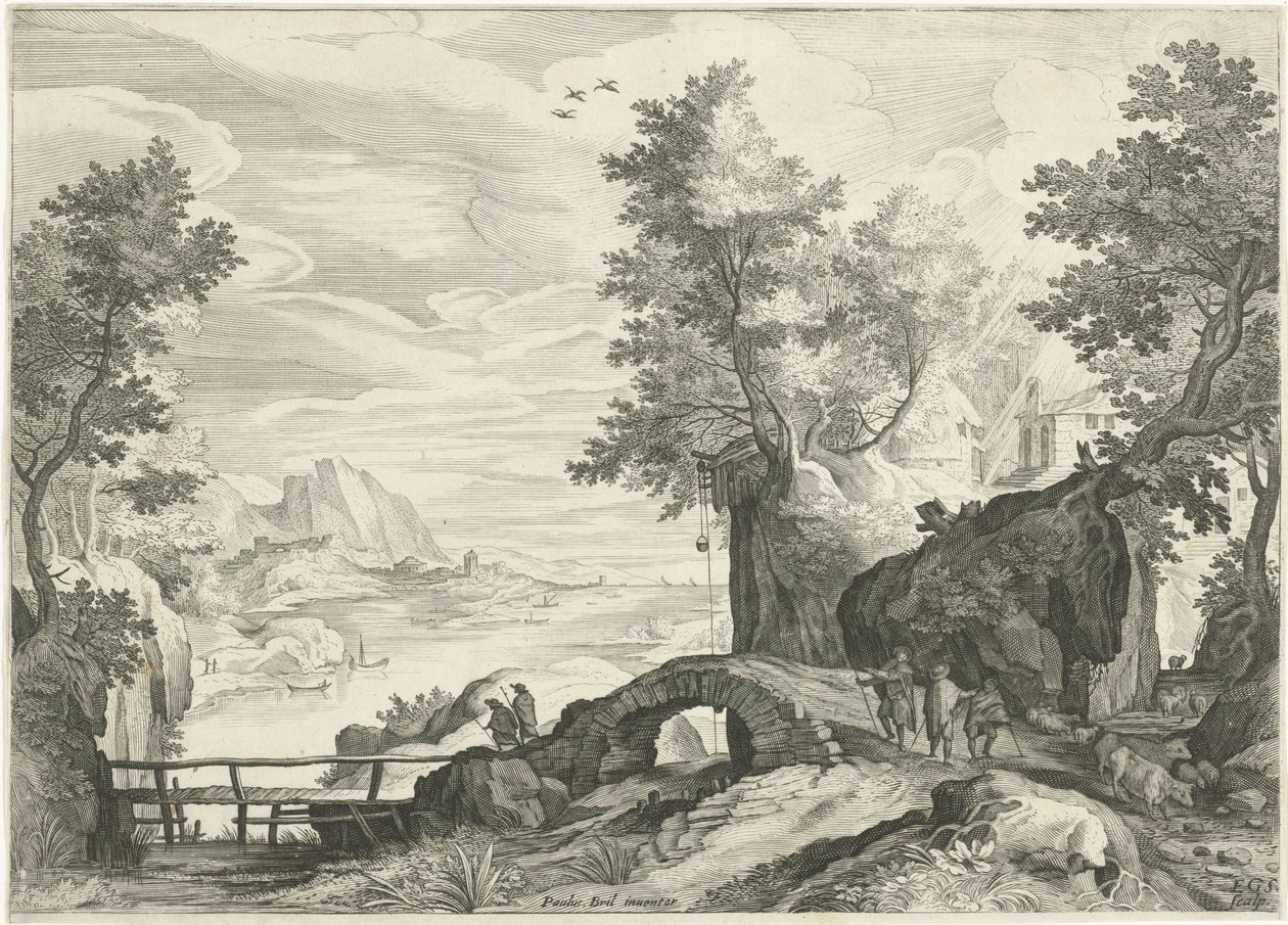 nehir manzarası by Egidius  Sadeler (II)
