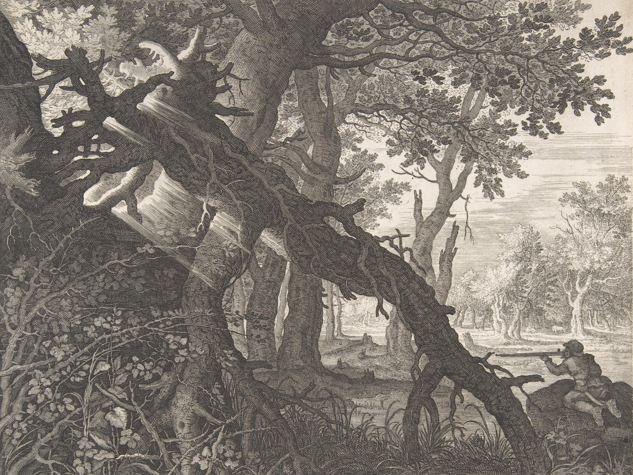 Tavşan Avı Olan Bir Orman,.n.d. by Aegidius Sadeler II