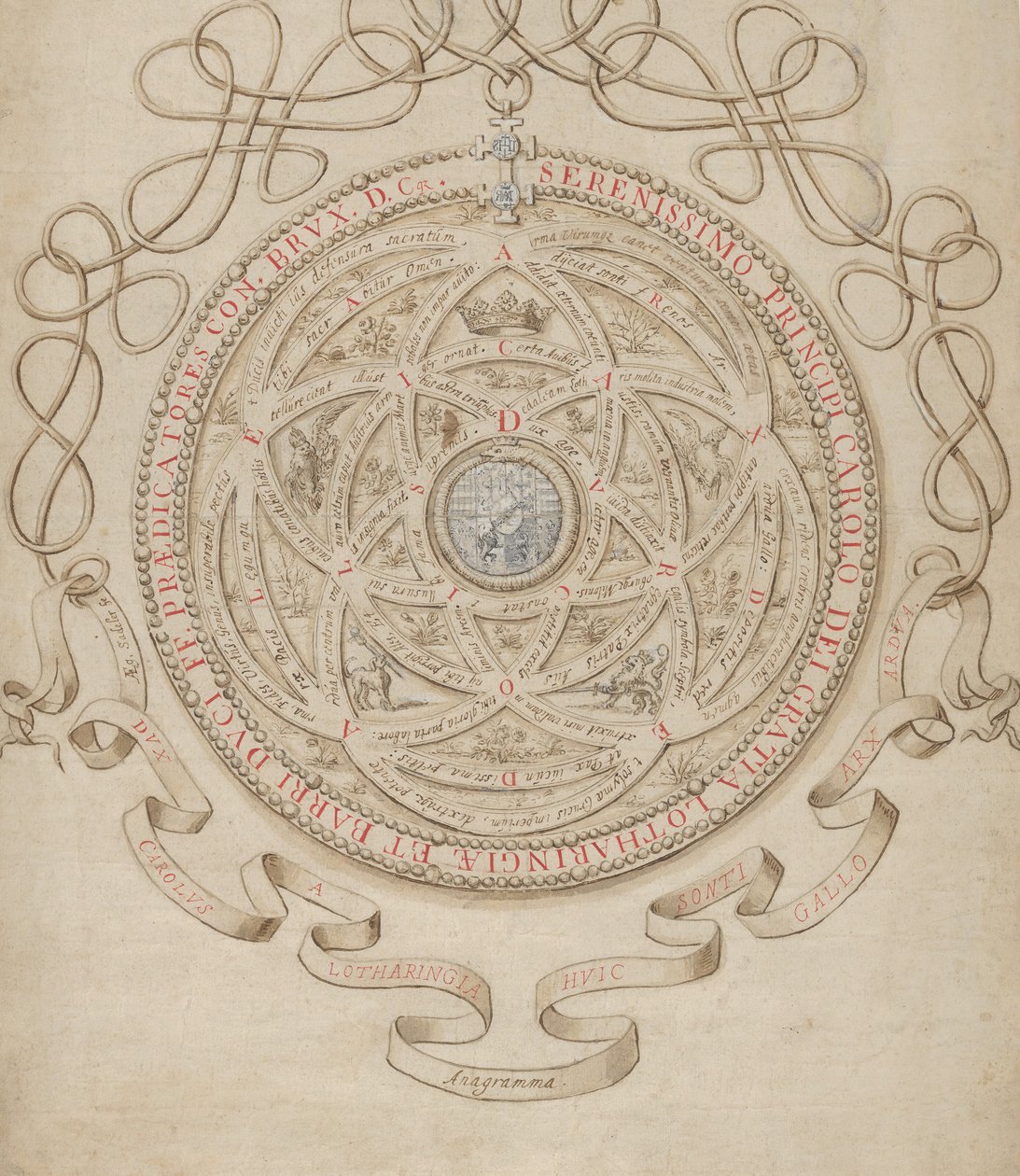 Charles III, Lorraine Dükü ve Bar onuruna Anagram, yaklaşık. 1595-1605. by Aegidius Sadeler II