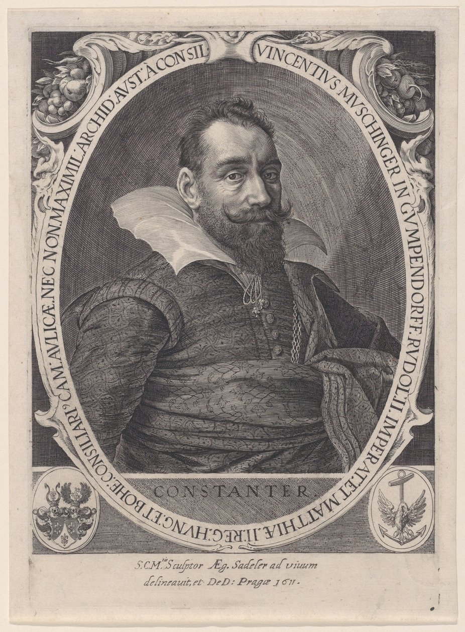 Vincenz Muschinger, İmparator Rudolph II Konseyi, 1611., 1611. by Aegidius Sadeler II