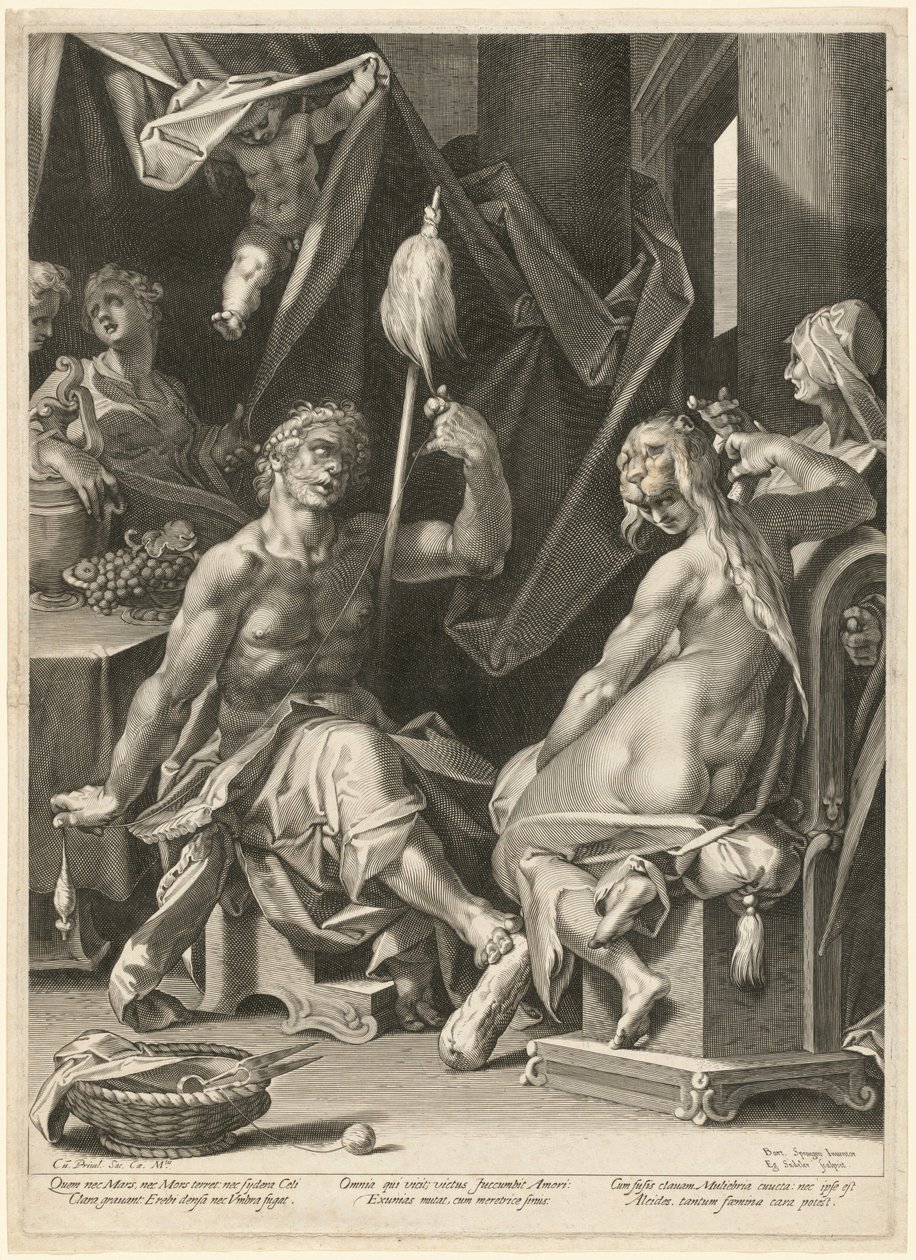Herkül ve Omphale by Aegidius Sadeler II, after Bartholomaeus Spranger