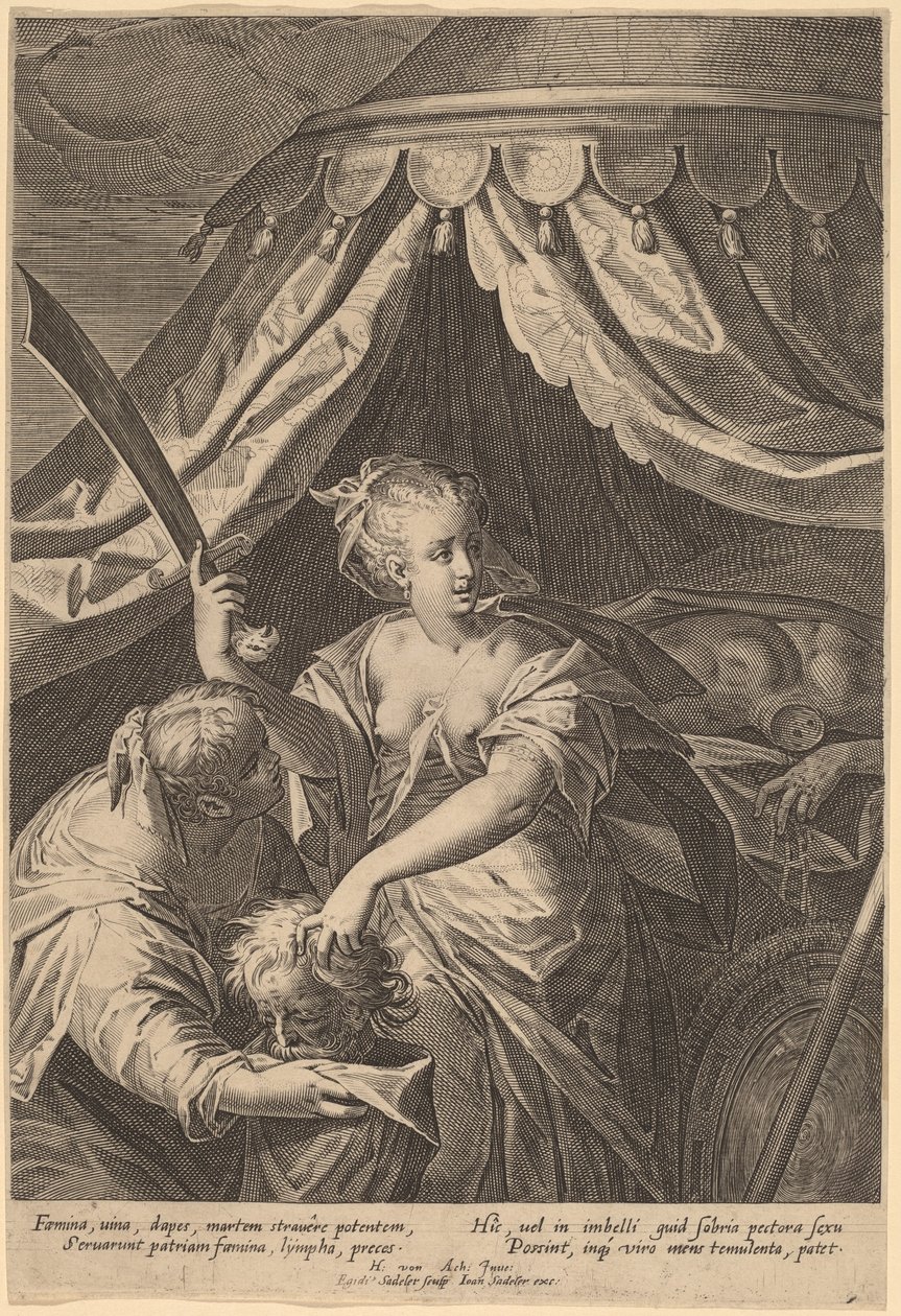 Holofernes Başkanı ile Judith by Aegidius Sadeler II, after Hans von Aachen