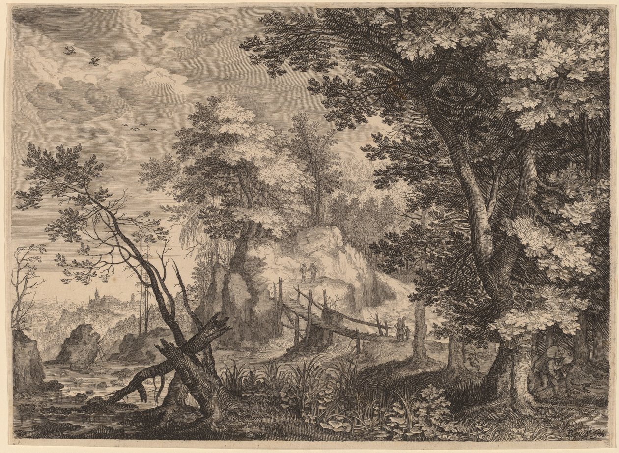ormanlık sahne by Aegidius Sadeler II after Roelandt Savery