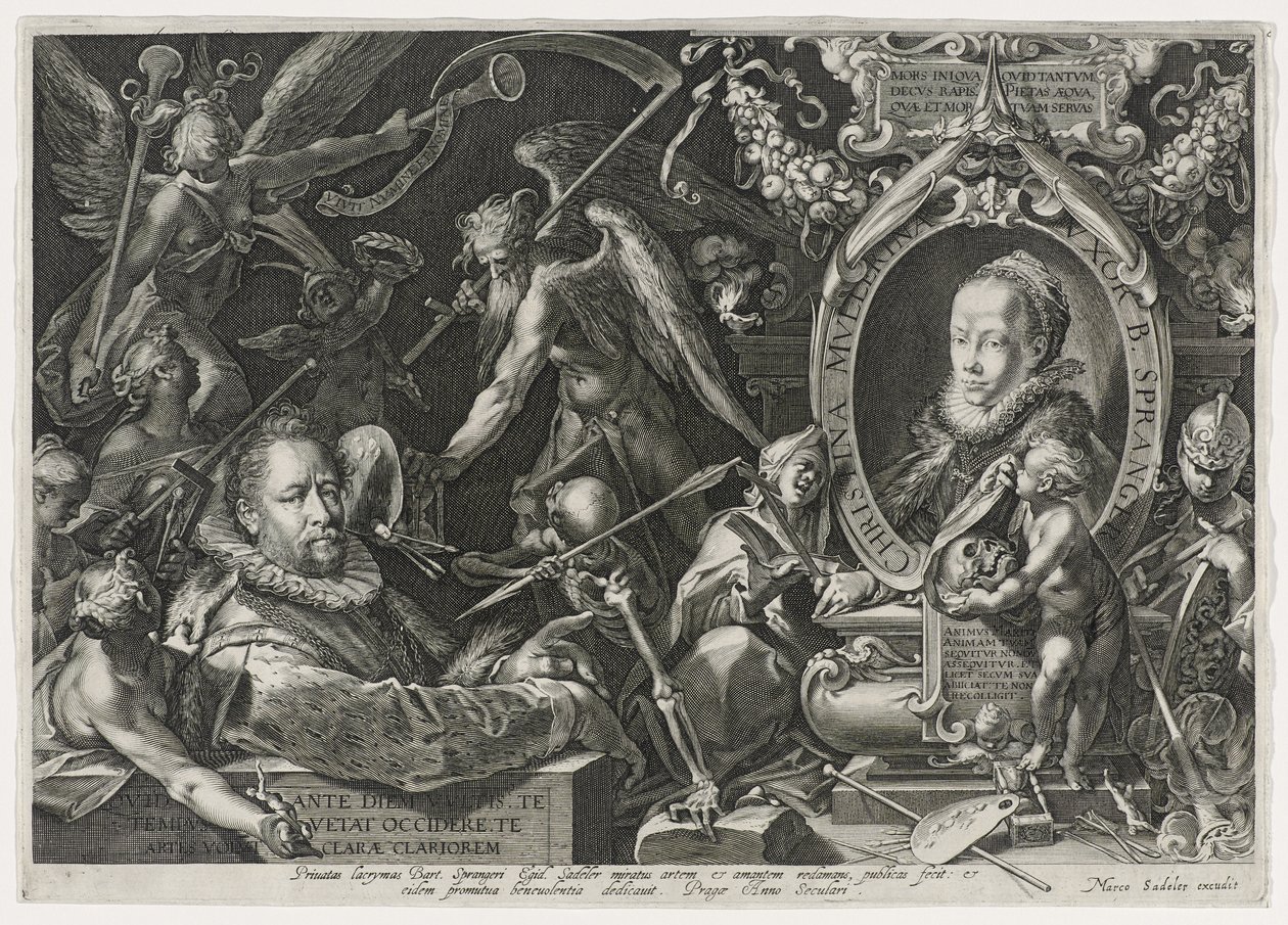 Bartholomaeus Spranger ve Karısı, Christina Muller, 1600 (kağıt üzerine gravür) by Aegidius Sadeler or Saedeler