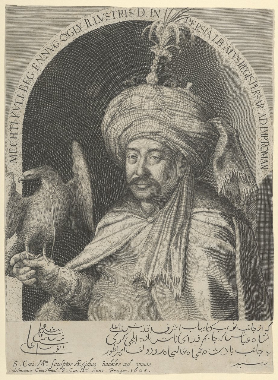 Mechti Kuli Beg, Pers Büyükelçisi Prag, 1605 by Aegidius Sadeler or Saedeler