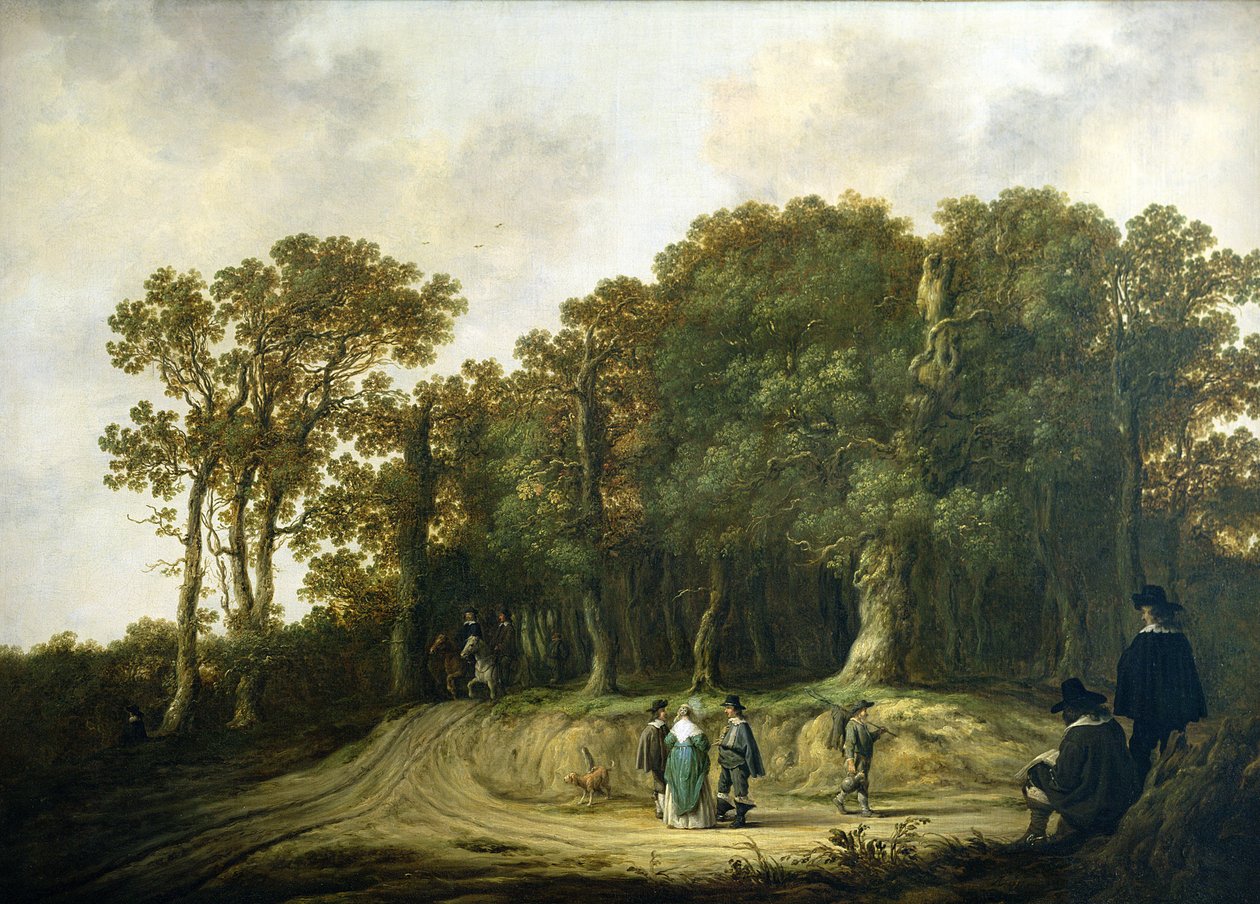 Sanatçı Eskizleriyle Ormanlık Bir Manzara by Aelbert Cuyp