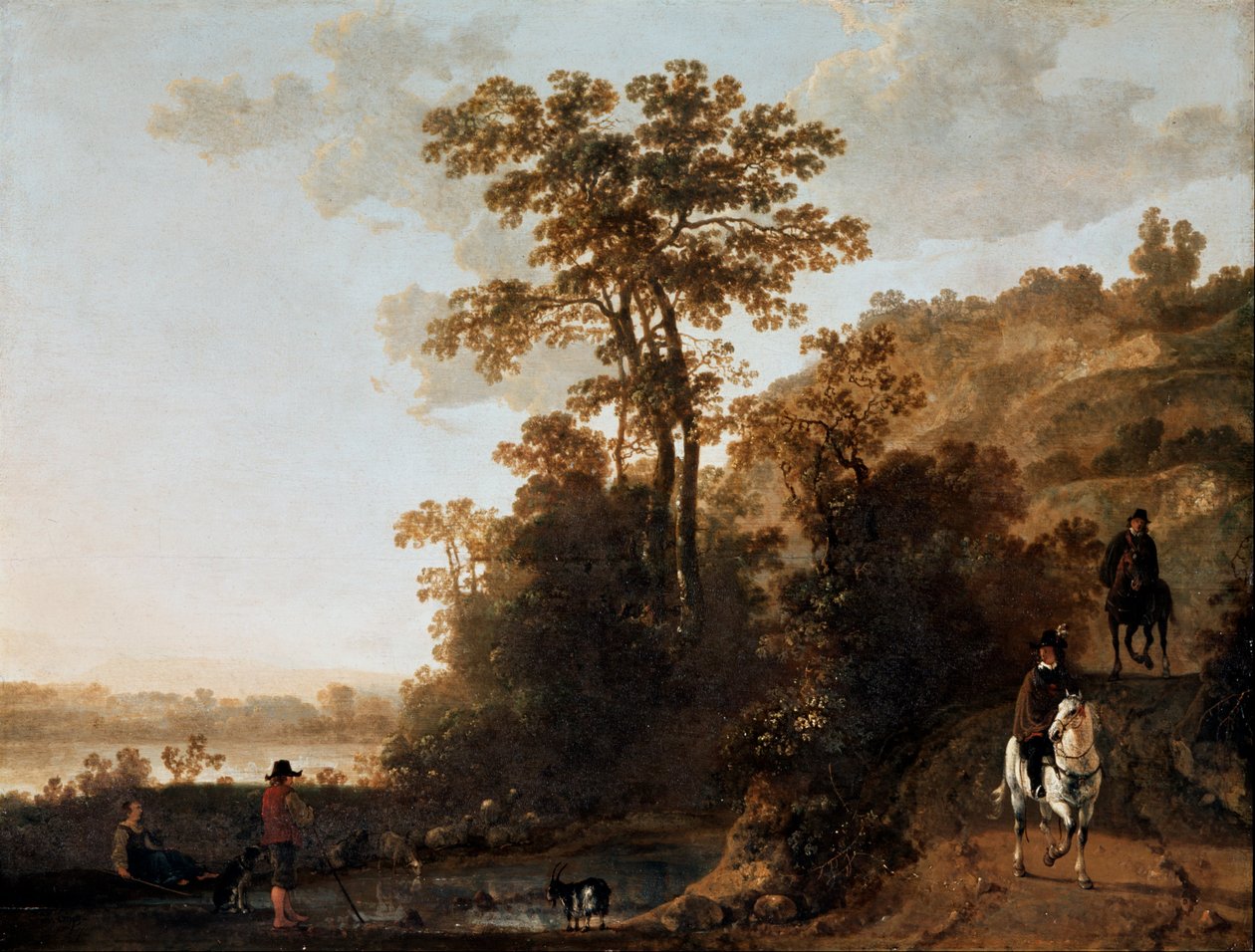 Nehir Yakınında Bir Akşam Gezisi by Aelbert Cuyp