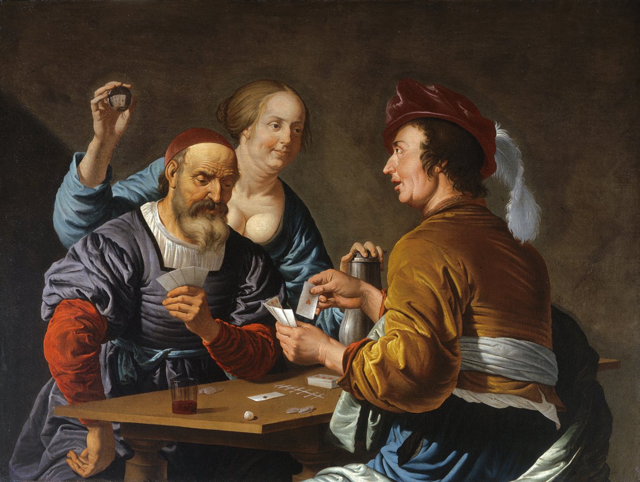 Bir İç Mekanda Kart Keskinleri, 1656 by Aelbert Jansz. van der Schoor