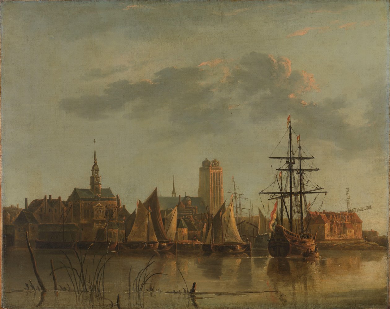 Gün batımında Dordrecht manzarası by Aelbert Cuyp (copy after)