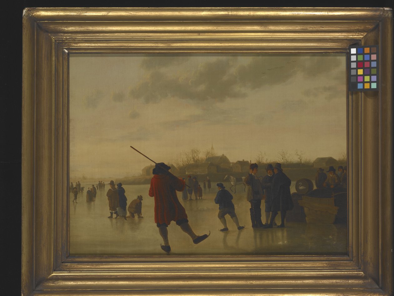 Patencilerle Donmuş Bir Nehir Manzarası (tuval üzerine yağlıboya) by Aelbert Cuyp