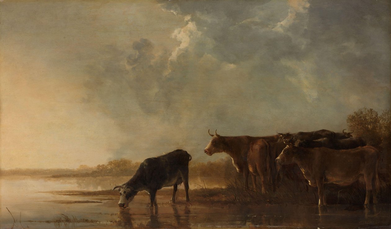 İnekler ile Nehir Manzarası by Aelbert Cuyp