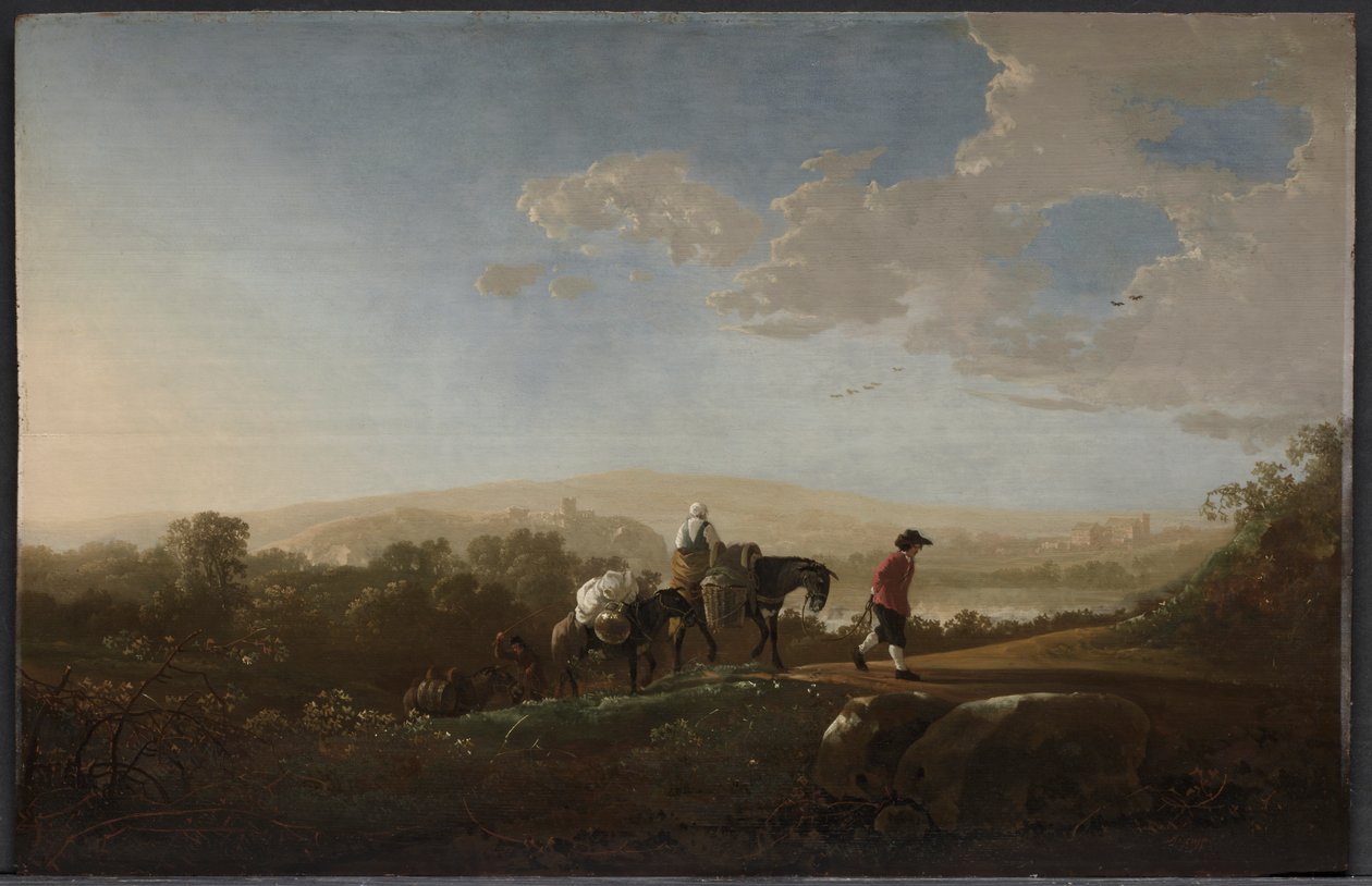 Hilly Countryside sınırlarındaki Gezginler by Aelbert Cuyp