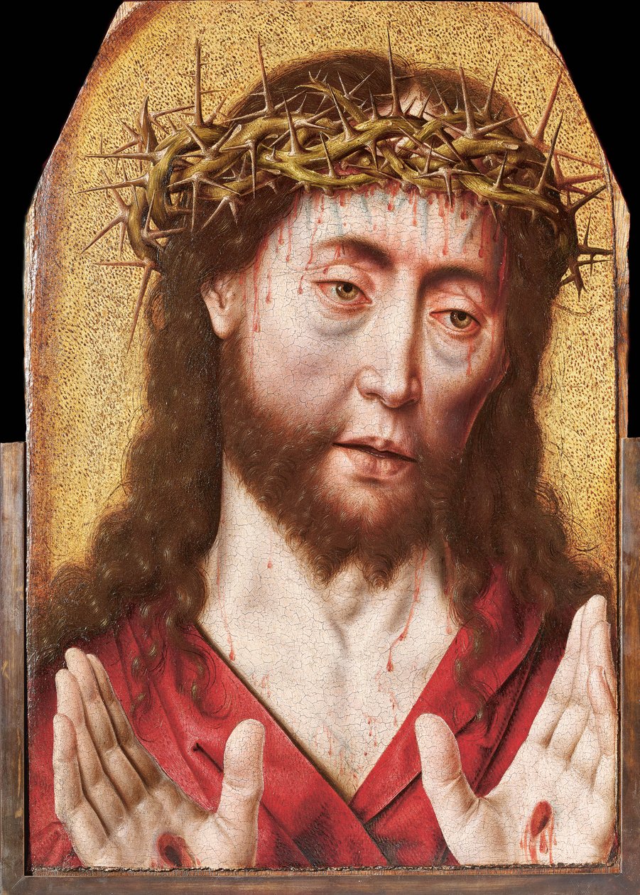 Dikenler ile taçlandırılmış İsa, c. 1495. by Aelbrecht Bouts