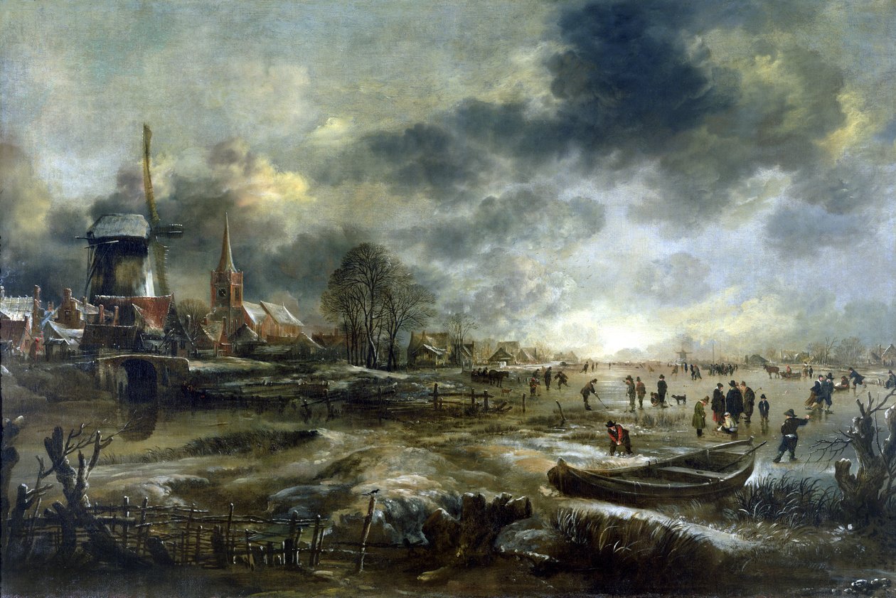 Donmuş Nehir Sahnesi by Aert van der Neer