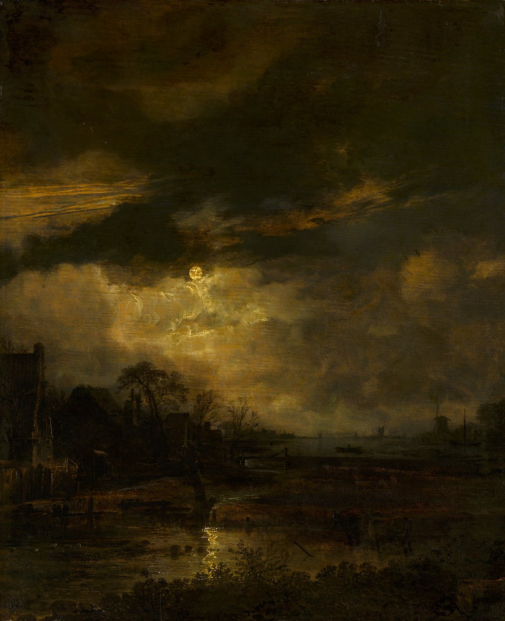 Gün batımında manzara by Aert van der Neer