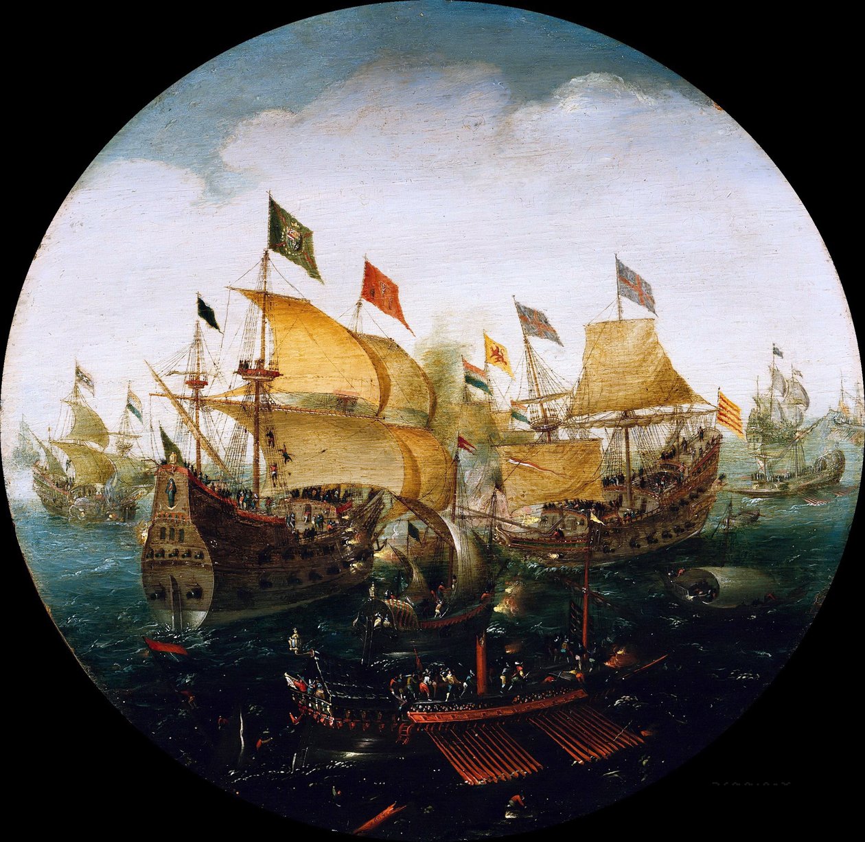 Hollandalı ve İspanyol gemileri arasındaki deniz savaşı, 1604 by Aert Anthonisz