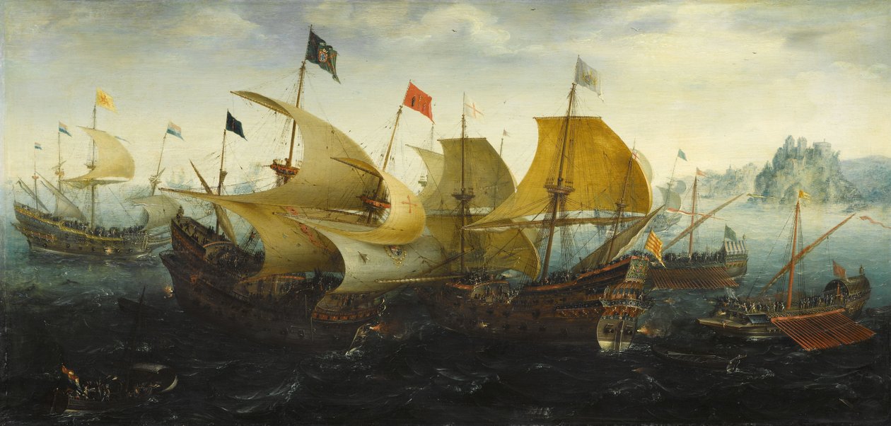 Cadiz Savaşı (Hollandalı ve İngiliz Gemileri İspanyol Armadasına Saldırır) by Aert Anthonisz
