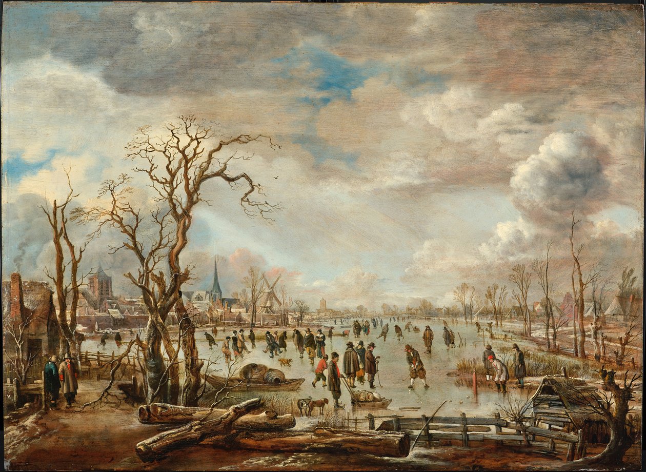 Buz keyfi ile Kış Manzarası, c. 1655 by Aert van der Neer