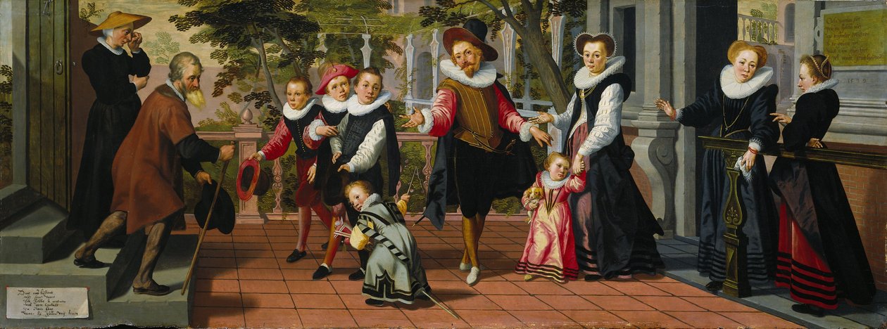 Zengin Çocuklar, Yoksul Ebeveynler, 1599 by Aert Pietersz.