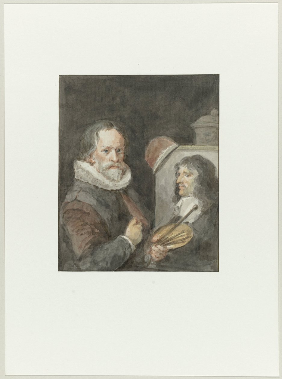 Jacob Willemsz iken Michiel van Mierevelt'in portresi. Delff boyaları by Aert Schouman