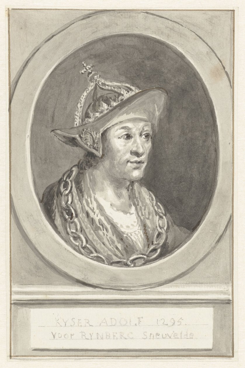 Nassau İmparatoru Adolf VII portresi, oval, sağa dönük by Aert Schouman