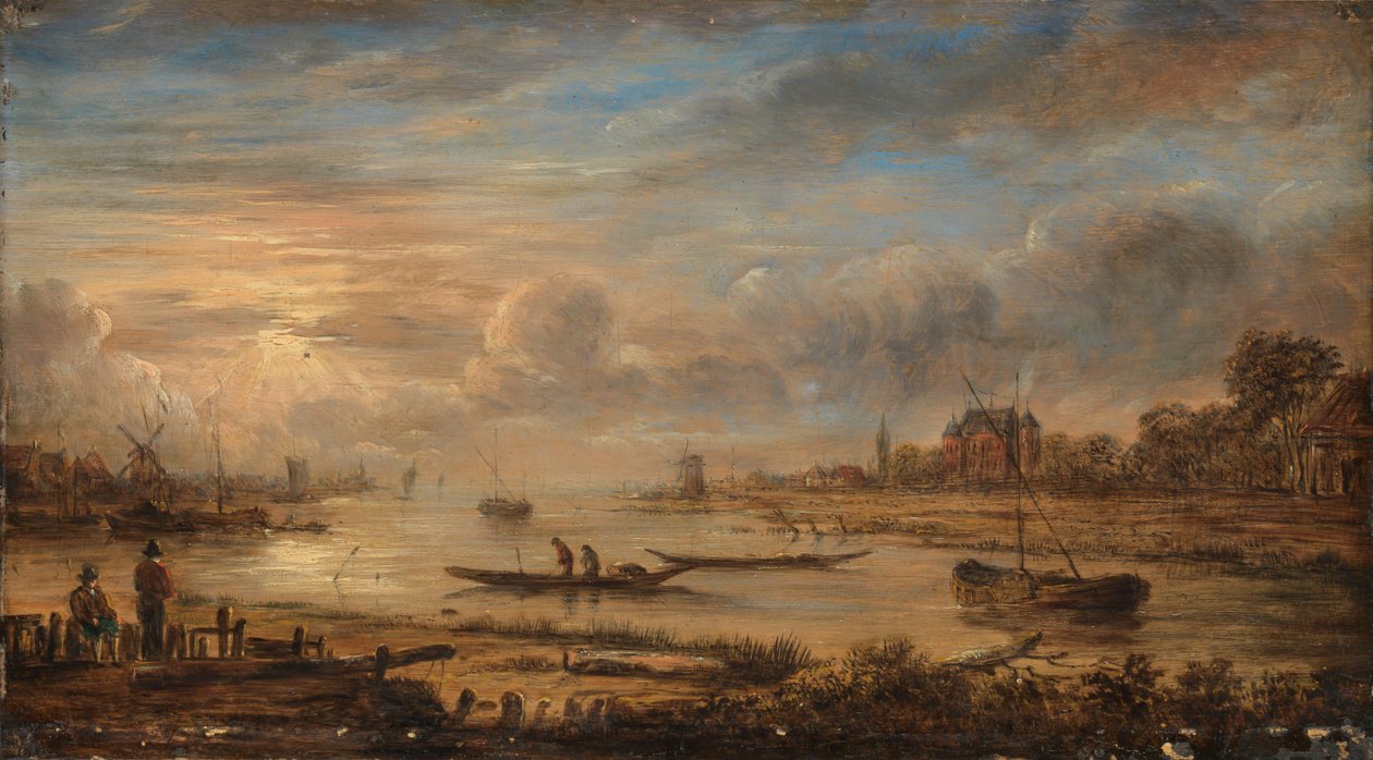 Gün Doğumunda Nehir Manzarası by Aert van der Neer (copy after)
