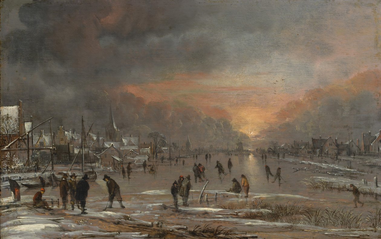 Donmuş Nehirde Spor, muhtemelen yaklaşık olarak. 1660. by Aert van der Neer