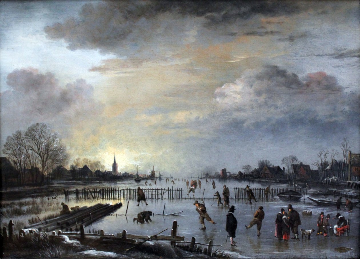 Patenciler ile Kış Manzarası by Aert van der Neer