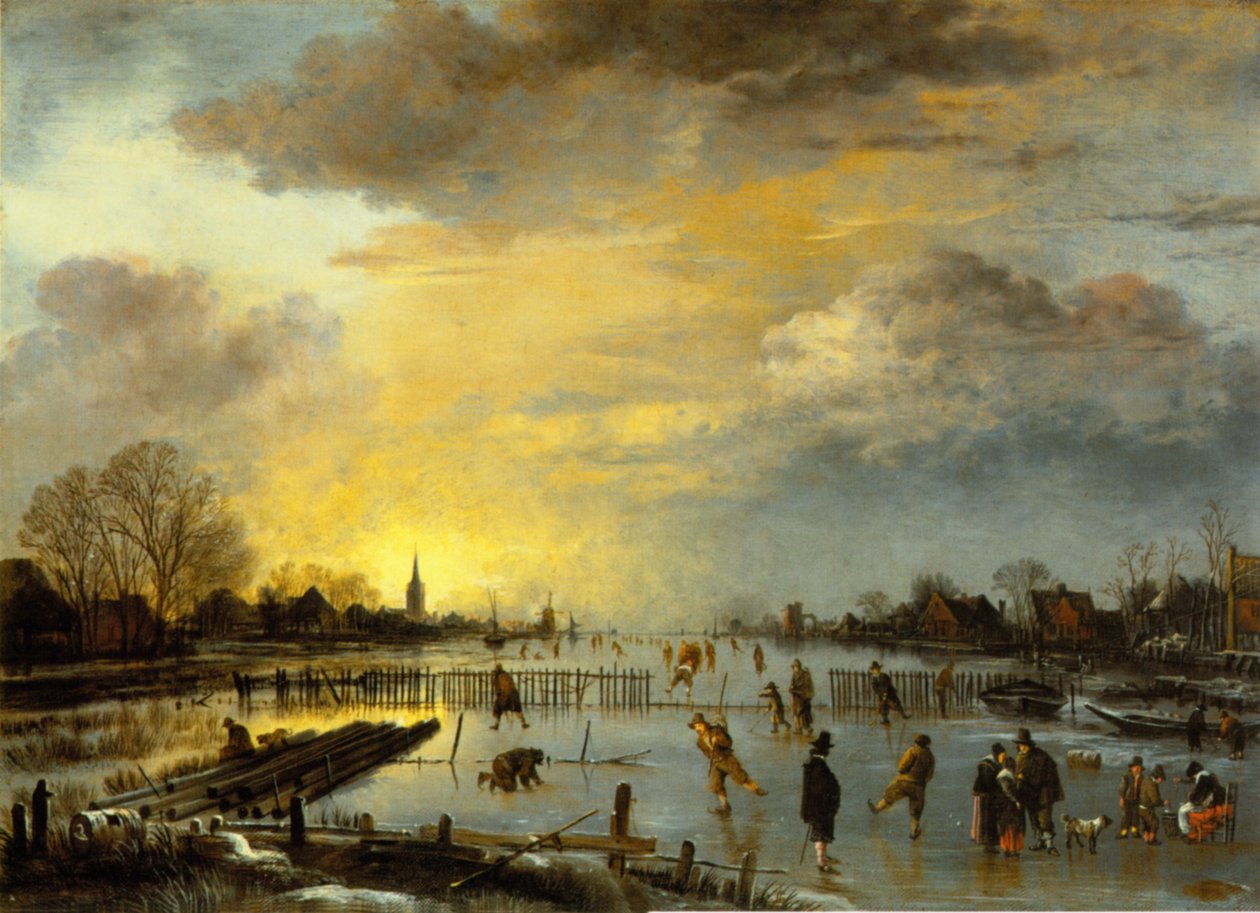 Patenciler ile kış manzarası by Aert van der Neer