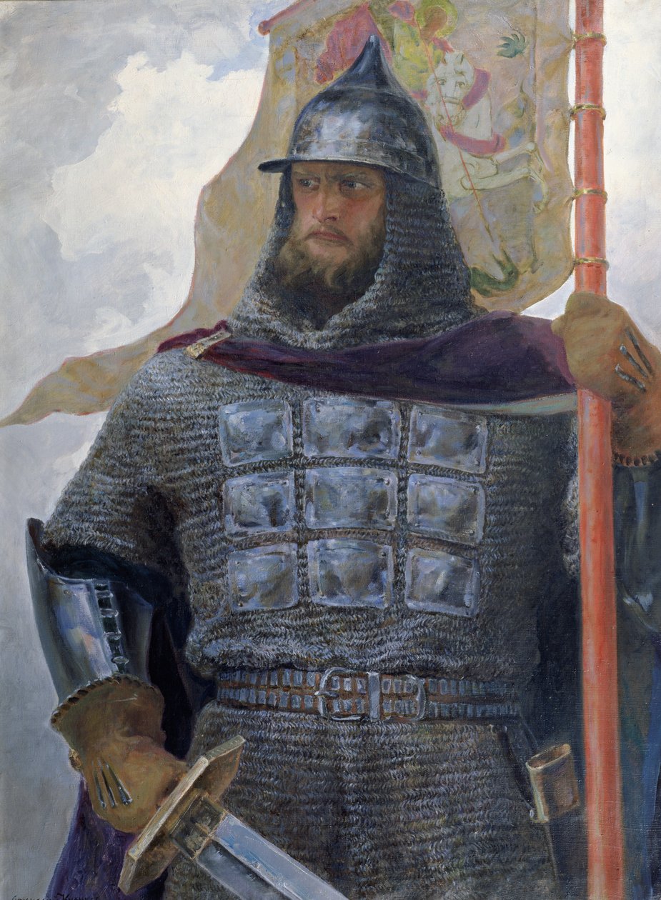 Alexander Nevsky (1220-63) Novgorod Dükü, Vladimir Büyük Dükü (tuval üzerine yağlı boya) by Afanasiy Yefremovich Kulikov