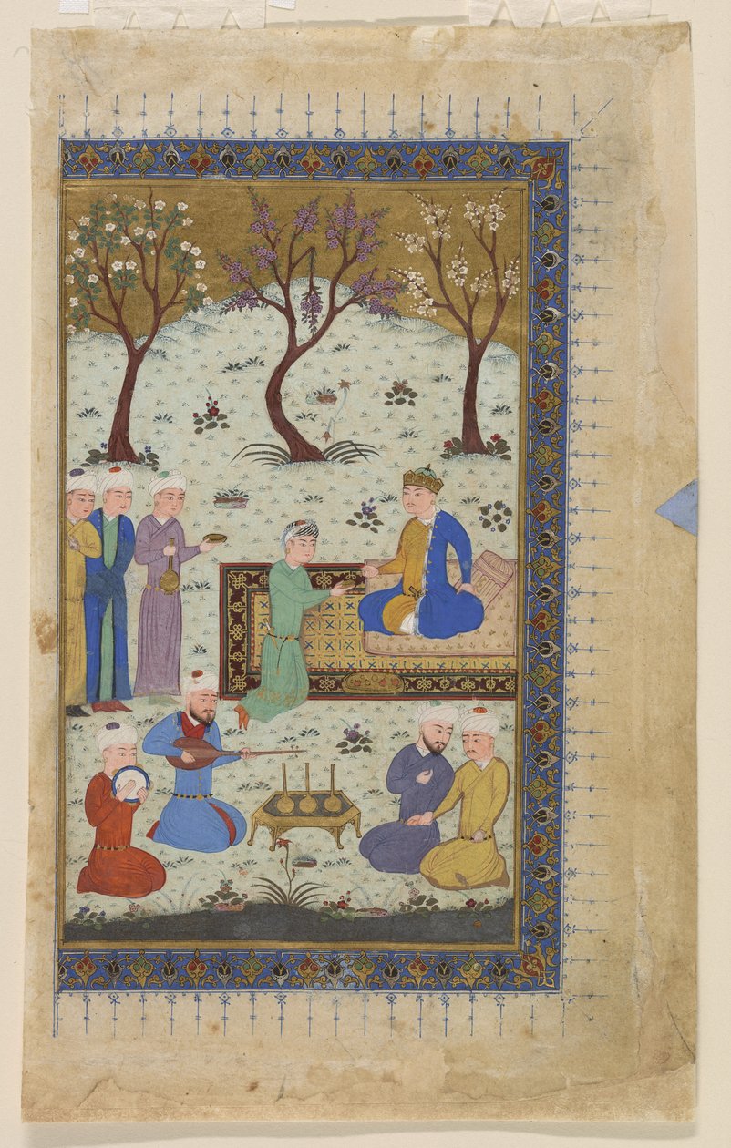 Görevlilerle çevrili bir prens, 1425-30 by Afghan School