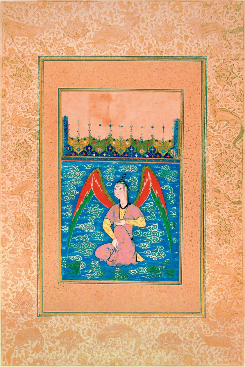 Bir tespih ile havadan peri, c.1500 by Afghan School