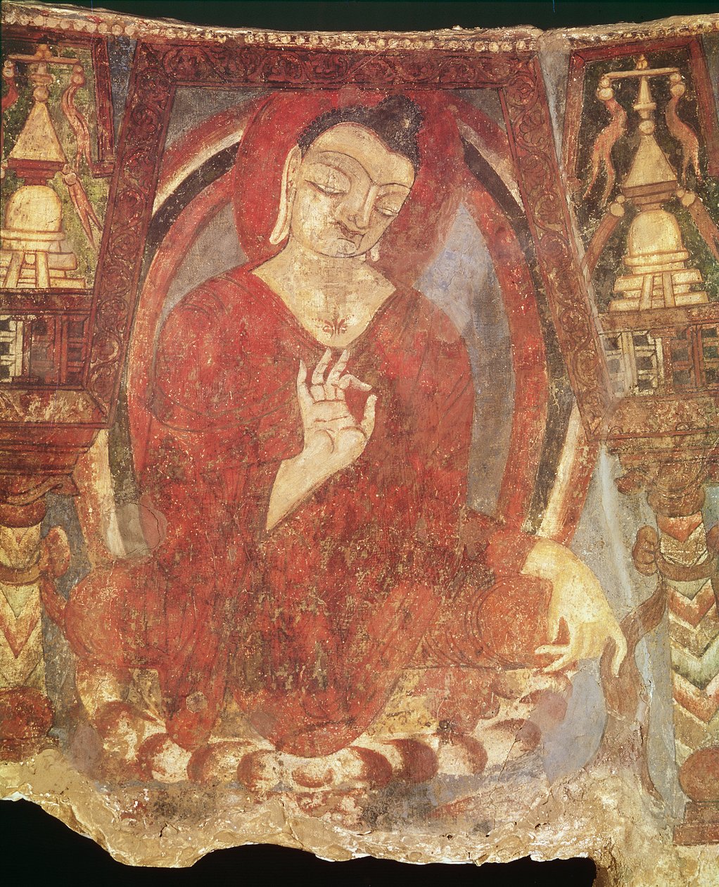 Lotus Üzerinde Oturan Buda, 5-6. yüzyıl by Afghan School