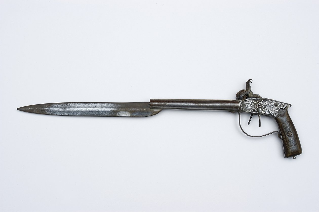 Çift namlulu vurmalı tabanca, c.1840 (çelik, pirinç ve boynuz) by African