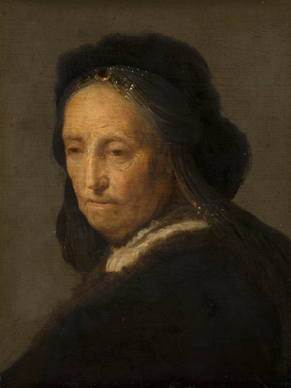 Yaşlı Bir Kadının Çalışması by after Rembrandt van Rijn