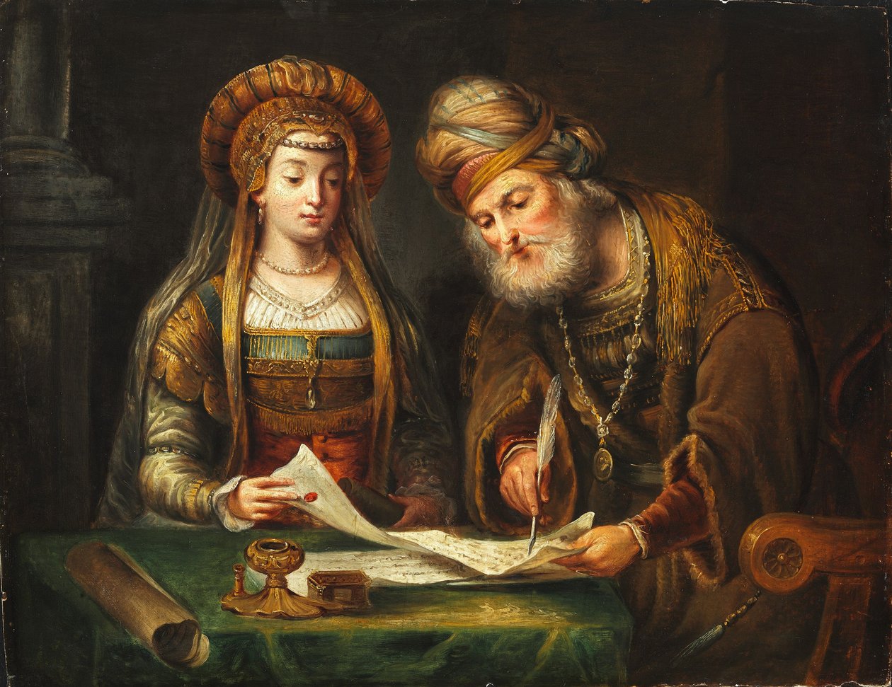 Ester ve Mordekay by After Arent de Gelder