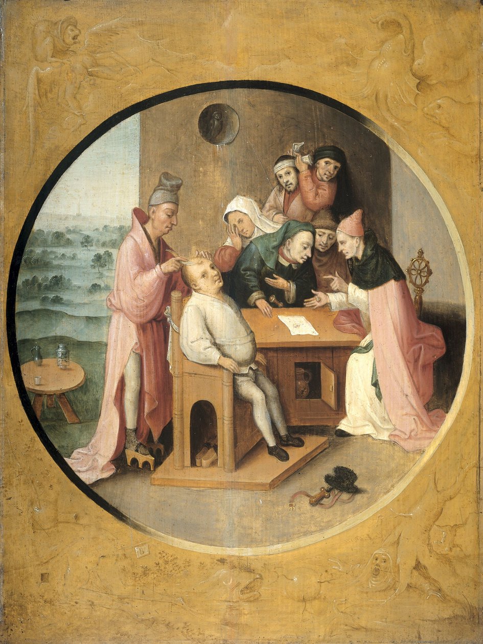 Kafadaki Taşları Çıkarma, c.1550-1600 by After Hieronymus Bosch