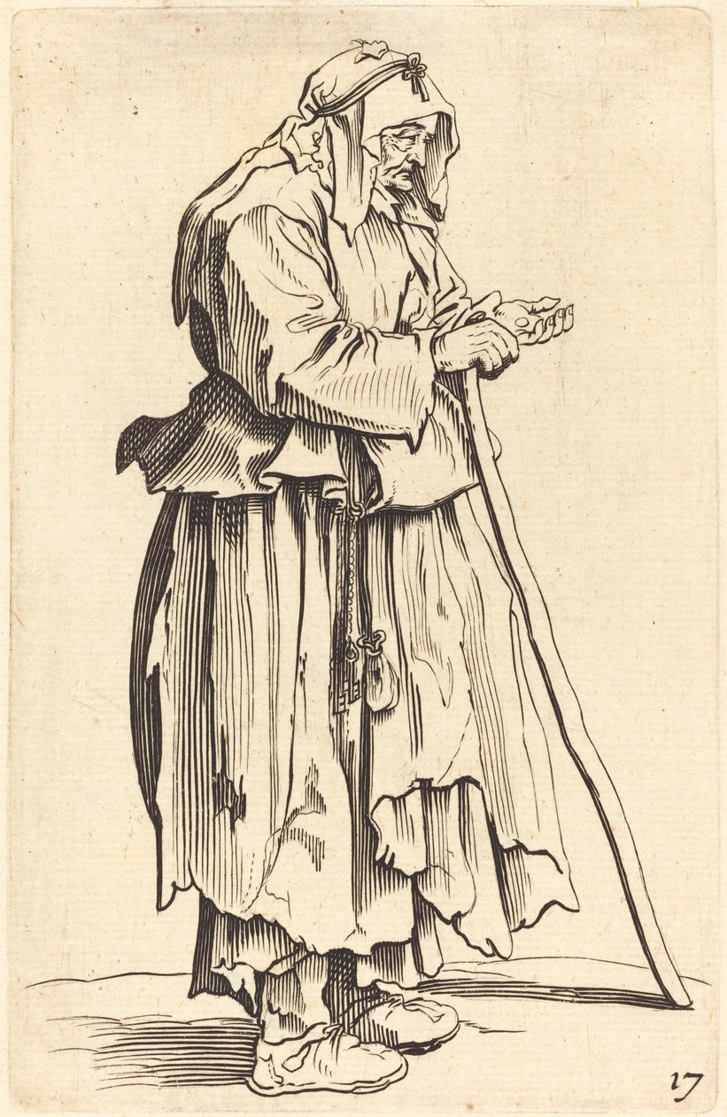 sadaka alan dilenci kadın by After Jacques Callot
