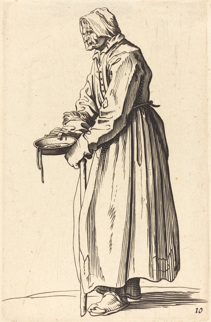 Pan ile dilenci kadın by After Jacques Callot