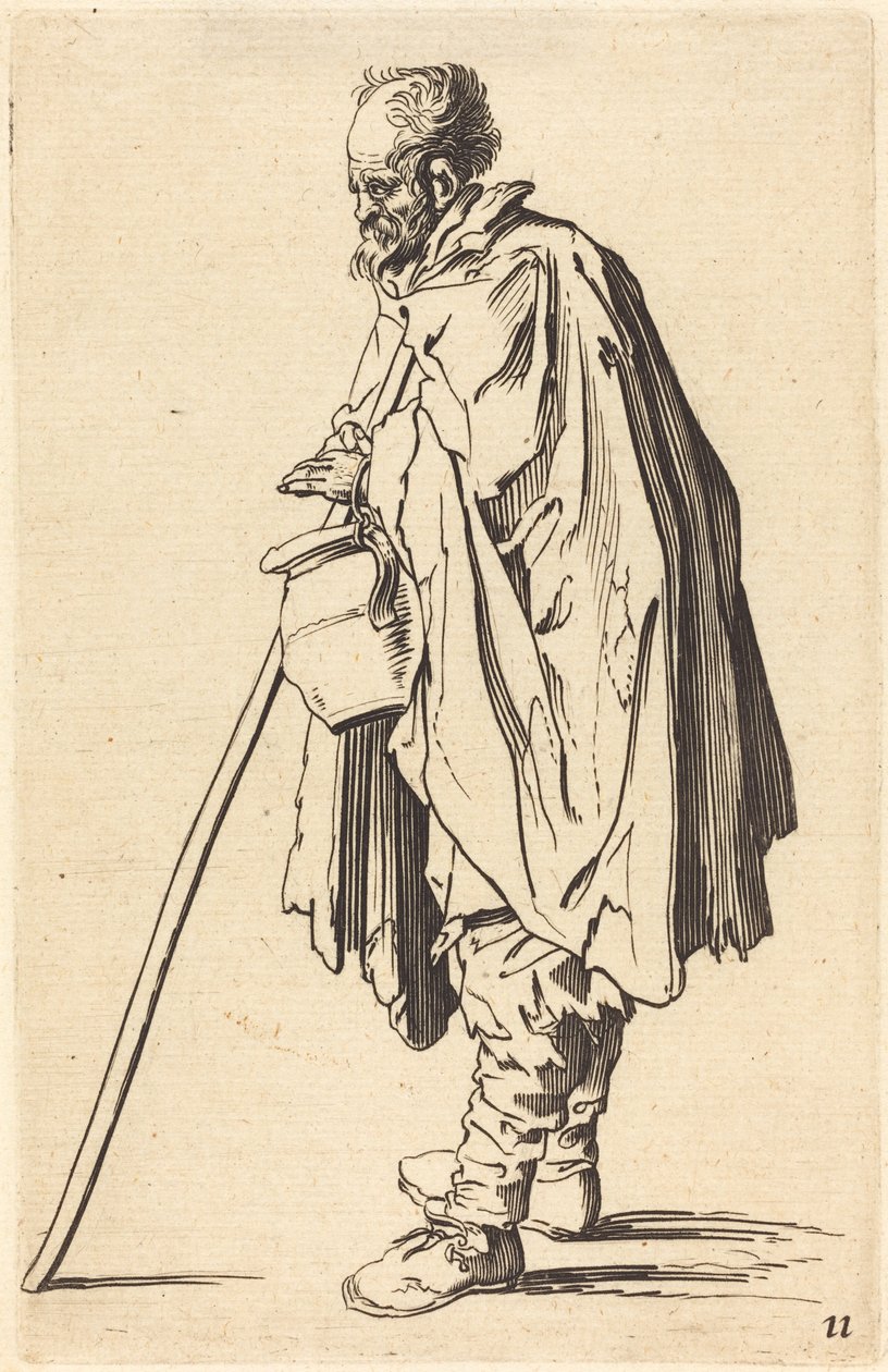 Pot ile dilenci by After Jacques Callot