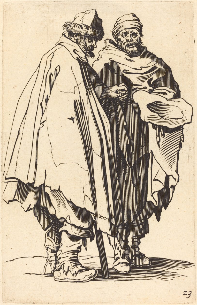 Kör Dilenci ve Refakatçi by After Jacques Callot