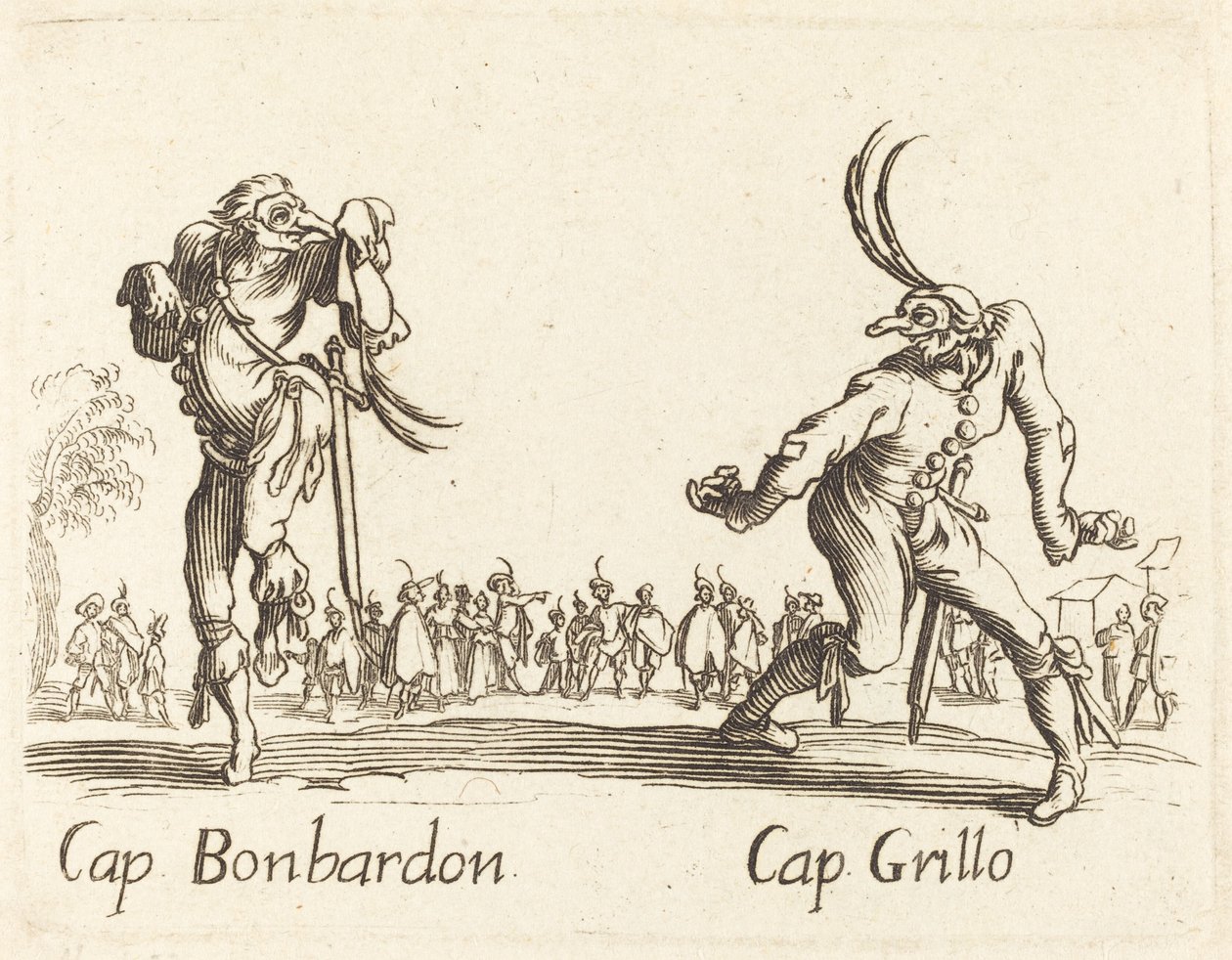 kap. Bonbardon ve Kap. ızgara by After Jacques Callot