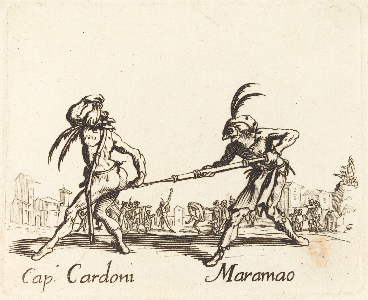 kap. Cardoni ve Maramao by After Jacques Callot